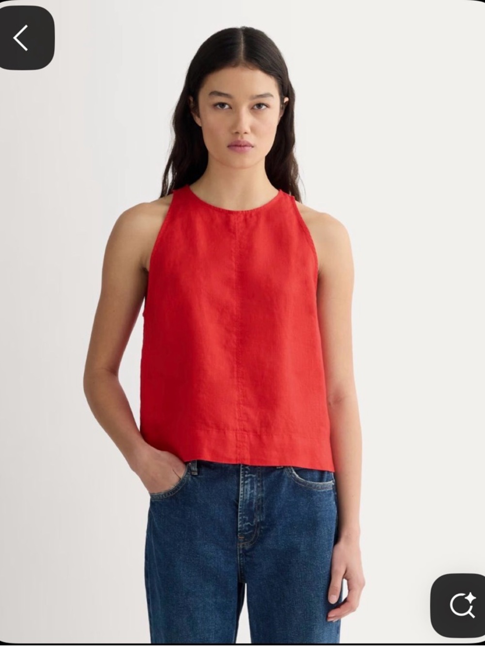 Everlane red linen top- NWOT